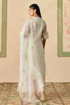 Shop_Chandrima_Ivory Silk Organza Embroidery Cutwork Dupatta _at_Aza_Fashions