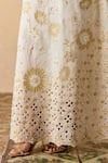 Shop_Chandrima_Ivory Silk Organza Embroidery Round Neck Gold Kaftan _Online_at_Aza_Fashions