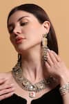 Shop_Dugran By Dugristyle_Multi Color Beads Abru Gul Drop Earrings _Online_at_Aza_Fashions