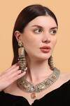 Shop_Dugran By Dugristyle_Multi Color Beads Abru Gul Drop Earrings _at_Aza_Fashions