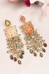 Dugran By Dugristyle_Multi Color Beads Abru Gul Drop Earrings _Online