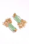 Shop_Dugran By Dugristyle_Green Beads Sabz Khwab Drop Earrings _Online_at_Aza_Fashions