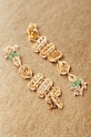 Buy_Dugran By Dugristyle_Green Gemstones, Pearls Hari Drop Earrings _at_Aza_Fashions