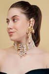 Shop_Dugran By Dugristyle_Multi Color Crystals, Stones Khoon Sa Rang Drop Earrings _at_Aza_Fashions