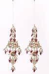 Dugran By Dugristyle_Multi Color Crystals, Stones Khoon Sa Rang Drop Earrings _at_Aza_Fashions