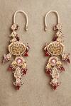 Buy_Dugran By Dugristyle_Multi Color Crystals, Stones Khoon Sa Rang Drop Earrings _at_Aza_Fashions