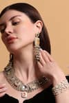 Shop_Dugran By Dugristyle_Red Beads Rangon Ki Rani Bracelet _at_Aza_Fashions
