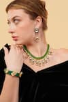 Buy_Dugran By Dugristyle_Green Gemstones Sabz Gehna Bracelet _Online_at_Aza_Fashions