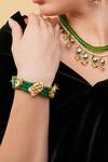 Dugran By Dugristyle_Green Gemstones Sabz Gehna Bracelet _at_Aza_Fashions