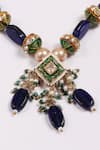 Shop_Dugran By Dugristyle_Blue Lehrata Neela Necklace _Online_at_Aza_Fashions