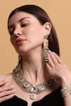 Dugran By Dugristyle_Green Sabz Umeed Necklace _at_Aza_Fashions