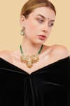 Shop_Dugran By Dugristyle_Green Sabz Nazara Necklace _at_Aza_Fashions