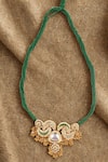 Buy_Dugran By Dugristyle_Green Sabz Nazara Necklace _at_Aza_Fashions
