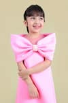 Toplove_Pink Neoprene Pearls Around The Shoulder Bow Dress _Online_at_Aza_Fashions