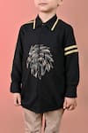 Buy_Toplove_Black Cotton Embroidery Eagle Shirt _Online_at_Aza_Fashions