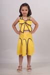 Buy_Toplove_Yellow Neoprene Bow Top And Skirt Co-ord Set _at_Aza_Fashions