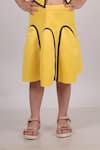 Buy_Toplove_Yellow Neoprene Bow Top And Skirt Co-ord Set _Online_at_Aza_Fashions