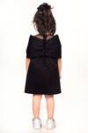 Shop_Toplove_Black Neoprene Pearls Around The Shoulder Bow Dress _at_Aza_Fashions