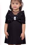 Toplove_Black Neoprene Pearls Around The Shoulder Bow Dress _Online_at_Aza_Fashions