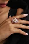 Buy_Swabhimann_Red Stones Polki Adjustable Ring _at_Aza_Fashions