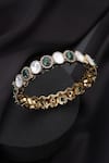 Shop_Swabhimann_Green Stones Polki Kada _at_Aza_Fashions