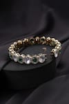 Swabhimann_Green Stones Polki Kada _Online_at_Aza_Fashions