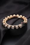 Swabhimann_Rose Gold Stones Polki Pacheli Kada _Online_at_Aza_Fashions