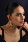 Buy_Swabhimann_Multi Color Beads, Stones Multicolour Kundan Chandbali Earrings_at_Aza_Fashions