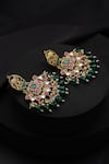 Buy_Swabhimann_Multi Color Beads, Stones Multicolour Kundan Chandbali Earrings_Online_at_Aza_Fashions