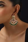 Shop_Swabhimann_Multi Color Beads, Stones Multicolour Kundan Chandbali Earrings_Online_at_Aza_Fashions
