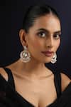 Shop_Swabhimann_Green Rose Gold Polki Chandbali Earrings _Online_at_Aza_Fashions