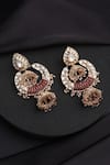 Buy_Swabhimann_Red Rose Gold Polki Jhumka Earrings _Online_at_Aza_Fashions
