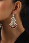 Shop_Swabhimann_Red Victorian Polki Dangler Earrings _Online_at_Aza_Fashions