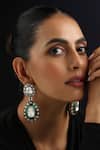 Buy_Swabhimann_Green Stones Polki Dangler Earrings _at_Aza_Fashions