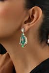 Swabhimann_Green Stones Polki Dangler Earrings _Online_at_Aza_Fashions