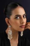 Buy_Swabhimann_White Pearls Polki And Dangler Earrings _at_Aza_Fashions