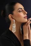 Swabhimann_White Pearls Polki And Dangler Earrings _Online_at_Aza_Fashions
