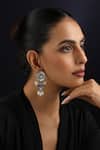 Buy_Swabhimann_Blue Pearls Victorian Polki Jhumka Earrings _at_Aza_Fashions