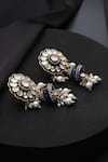 Shop_Swabhimann_Blue Pearls Victorian Polki Jhumka Earrings _Online_at_Aza_Fashions