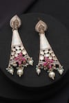 Shop_Swabhimann_Red Polki Dangler Earrings _Online_at_Aza_Fashions