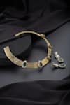 Buy_Swabhimann_Green Gemstones Emerald Hasli Necklace Set _Online_at_Aza_Fashions