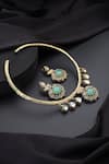 Buy_Swabhimann_Mint Polki Hasli Necklace Set _Online_at_Aza_Fashions