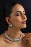 Buy_Swabhimann_Mint Stones Polki Hasli Necklace Set _at_Aza_Fashions