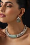 Buy_Swabhimann_Mint Stones Polki Hasli Necklace Set _Online_at_Aza_Fashions