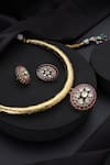 Buy_Swabhimann_ Ruby Polki Hasli Necklace Set_Online_at_Aza_Fashions