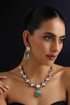 Buy_Swabhimann_Green Mint Polki Hasli Necklace Set _at_Aza_Fashions