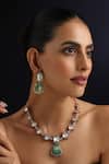 Swabhimann_Green Mint Polki Hasli Necklace Set _Online_at_Aza_Fashions