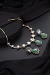 Shop_Swabhimann_Green Mint Polki Hasli Necklace Set _at_Aza_Fashions