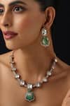 Buy_Swabhimann_Green Mint Polki Hasli Necklace Set _Online_at_Aza_Fashions