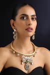 Buy_Swabhimann_Multi Color Multicolour Polki Hasli Necklace Set _at_Aza_Fashions